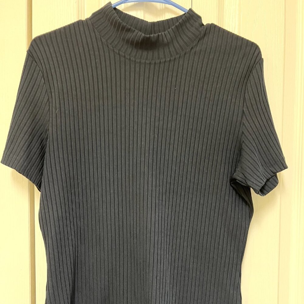Women's NAVY BLUE ribbed shell